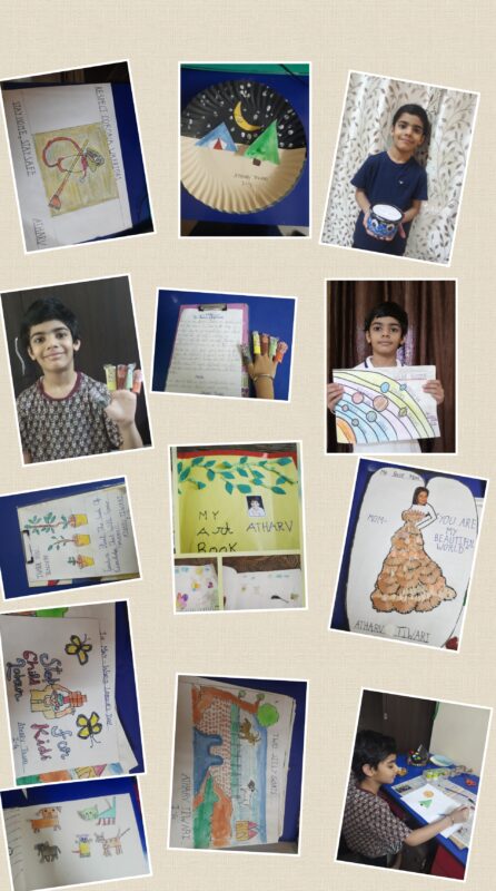 Sara's Art activities with young artist Atharv Nagpur Bookosmia
