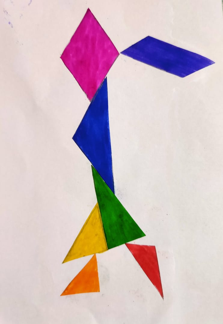 Girl Tangram story activities for kids with Sara by Bookosmia
