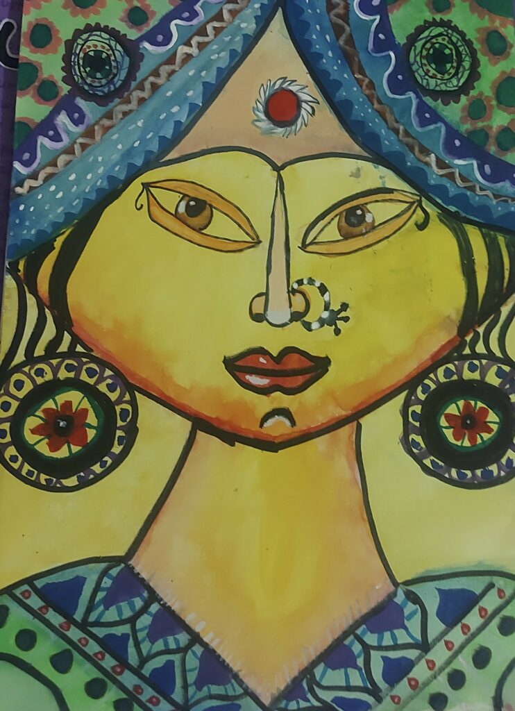 Durga Puja - Painting of Durga Maa