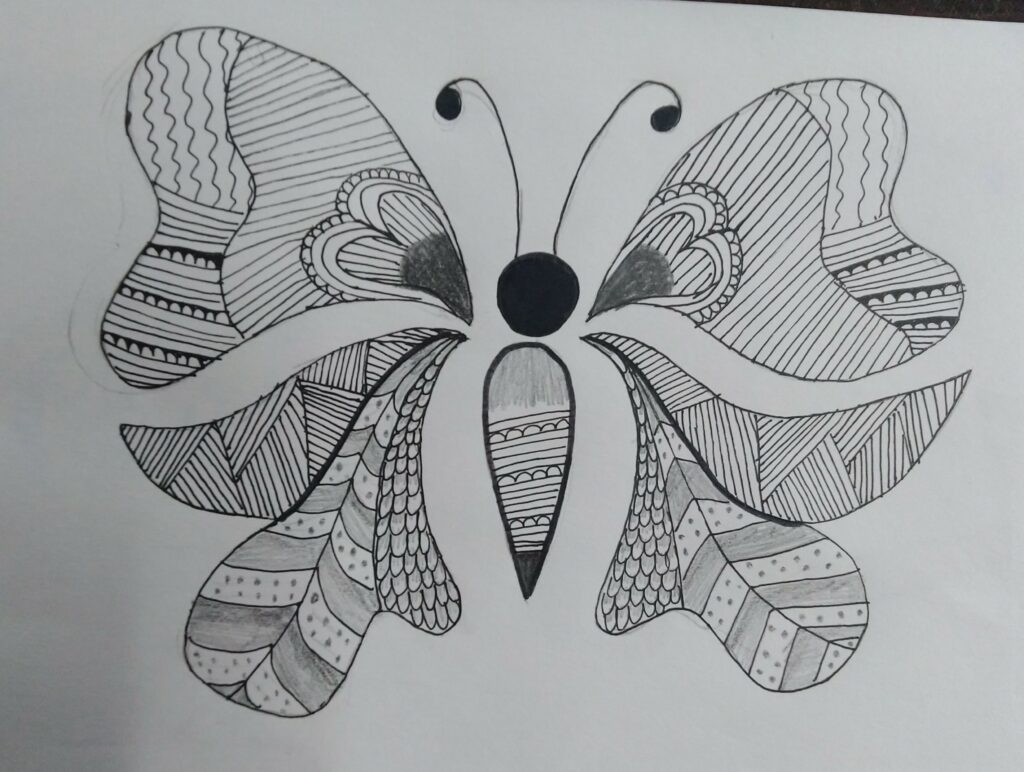 Butterflies and flowers - Art work