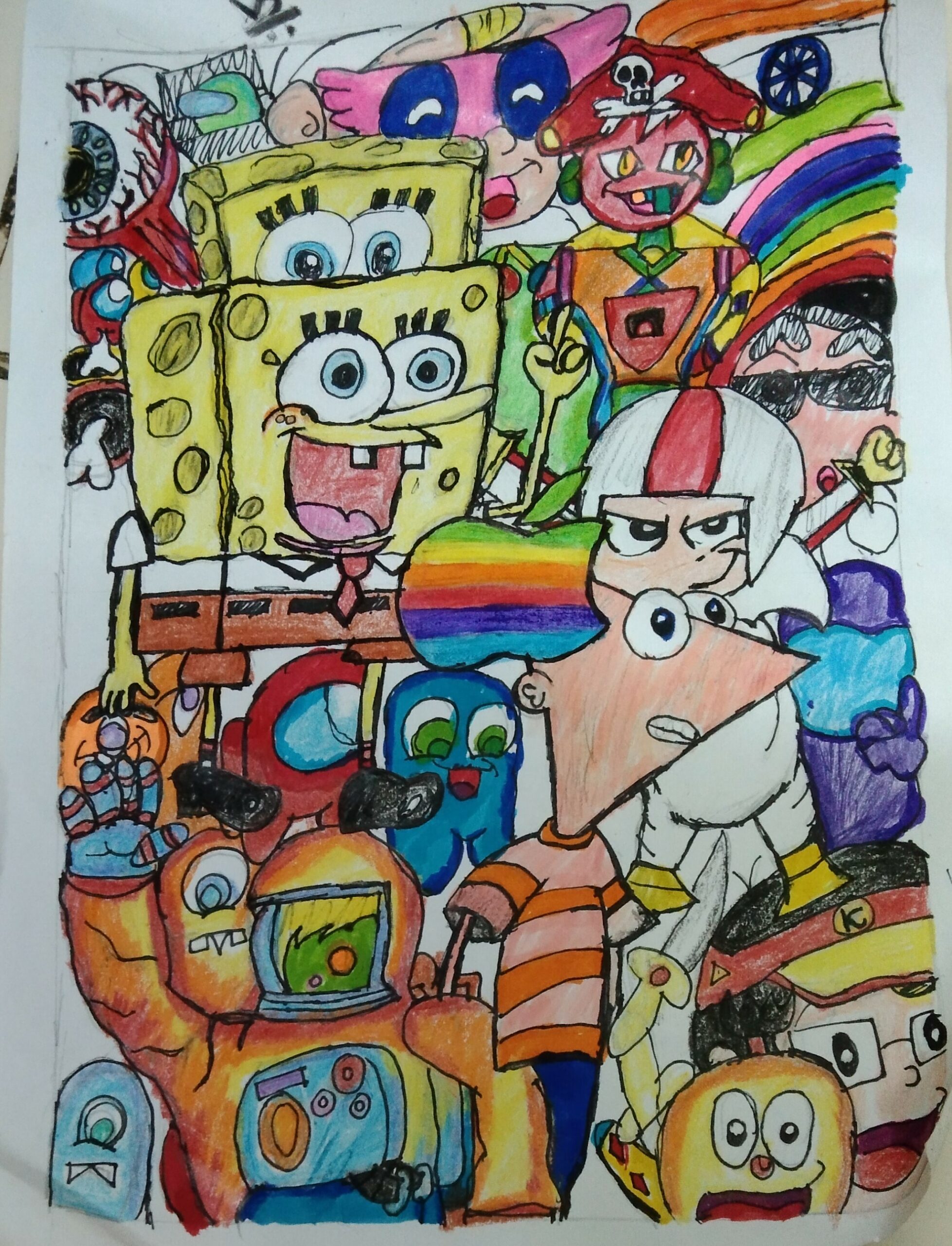 Art-Doodle art - Colourful collage