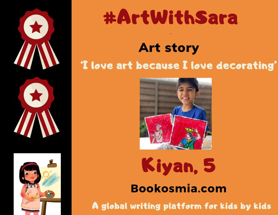 Art with Sara young artist Kiyan Dallas Bookosmia