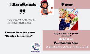 Read with Sara stories for kids by kids Nitya Ahmedabad Bookosmia