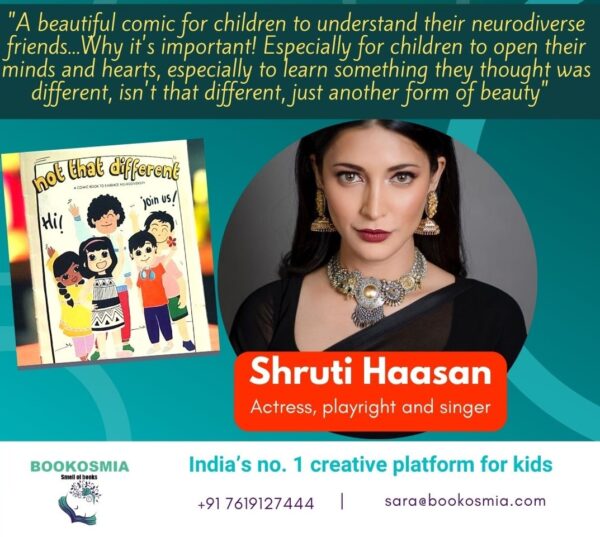 Shruti Haasan on Not That Different Comic by Bookosmia