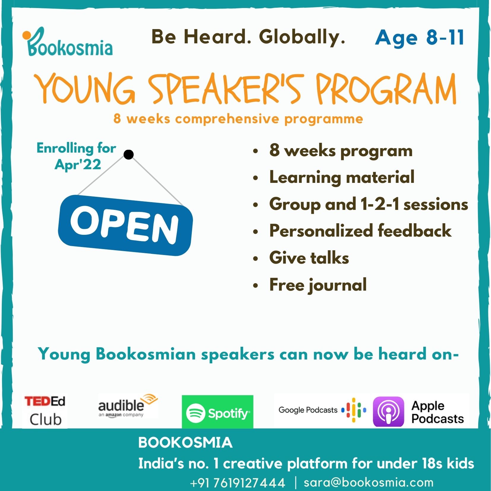 Kids learn public speaking Bookosmia