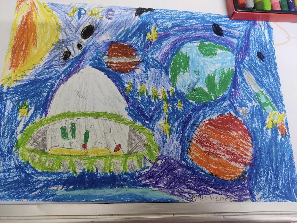 Aliens space art drawing kids bookosmia