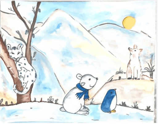 snow animals story kids bookosmia