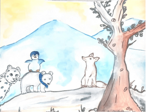 Snow animals story kids bookosmia