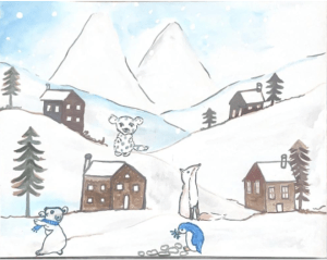 snow animals story kids bookosmia