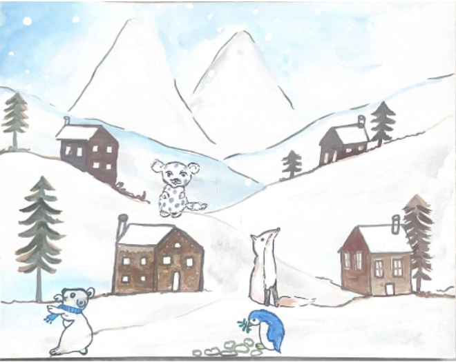 snow animals story kids bookosmia