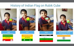 Jash chadha - Indian flag history with Rubik’s Cube