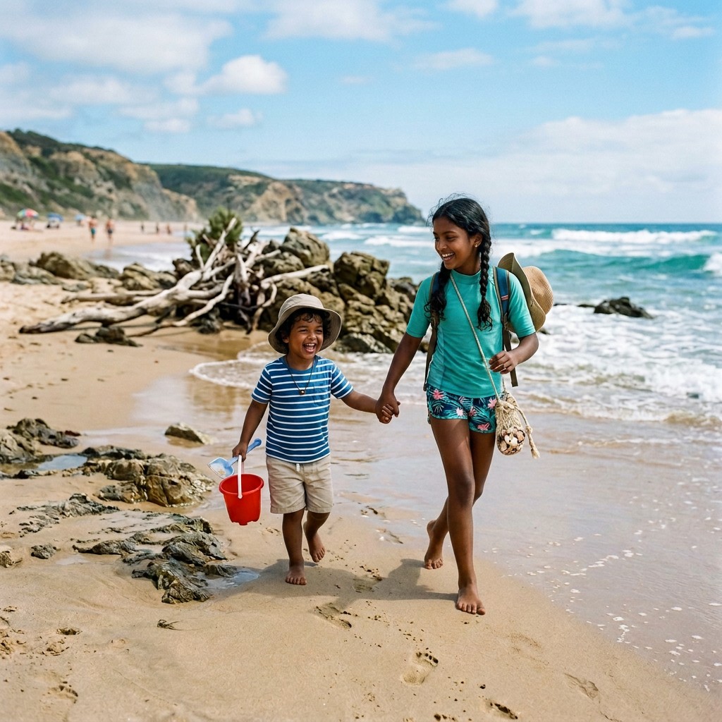 Beach Adventures With My Little Brother - Kavyasahana B, 11, Bengaluru