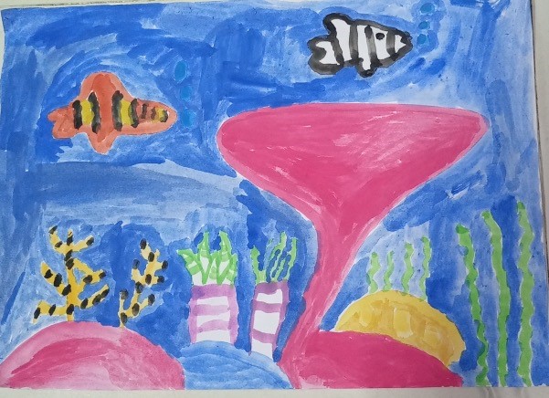 My Underwater World I Art By Dhakshithramanan, 7, Chennai