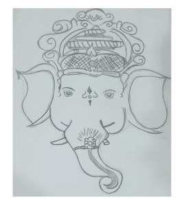 Ganesha art work : Celebrating Ganesh Chaturti I Art by Yeddanapudi Jeyan,12,Hyderabad