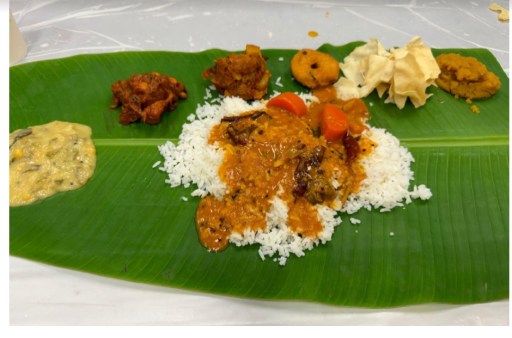 Photo of traditional south indian food on banana leaf