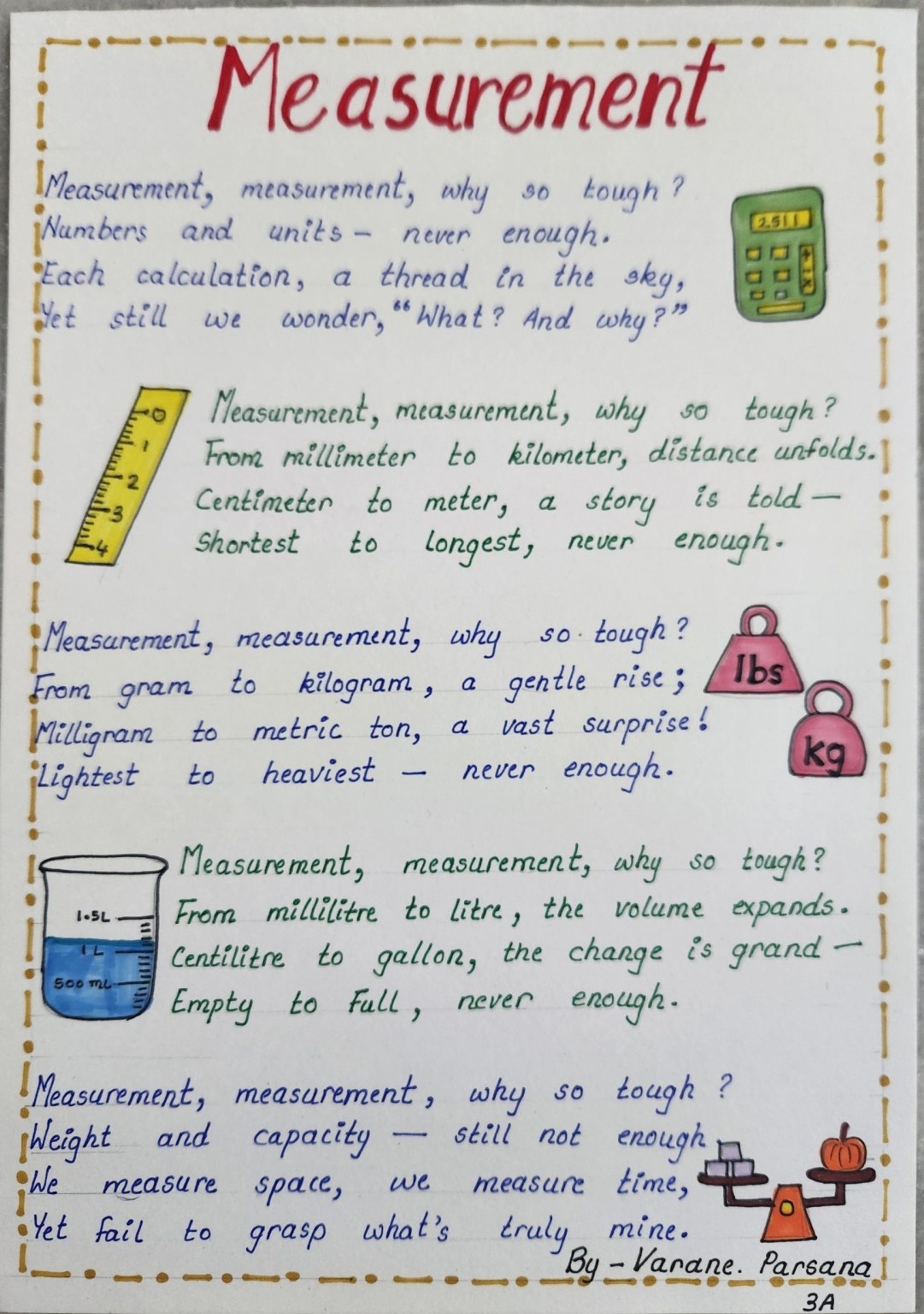 Measurement I Poem By Varane,9,Rajkot