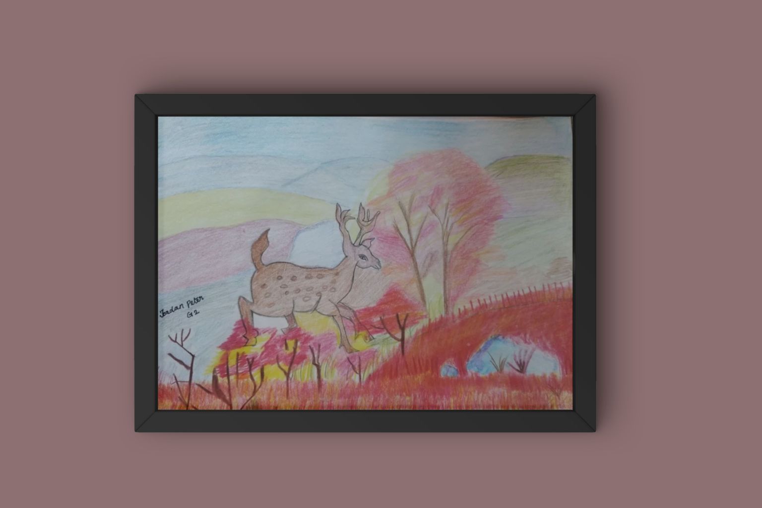 Deer in Autumn Forest I Art By Jordan Peter