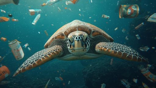 The Struggles : Turtle Amid Plastic Pollution I Poem By Faith