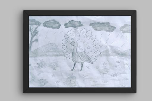 Peacock Dancing In The Rain I Art By Dharvik