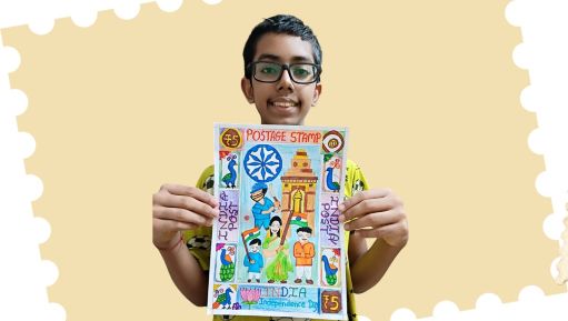 India in Every Stroke: Postage Stamp I Artwork By Keshav